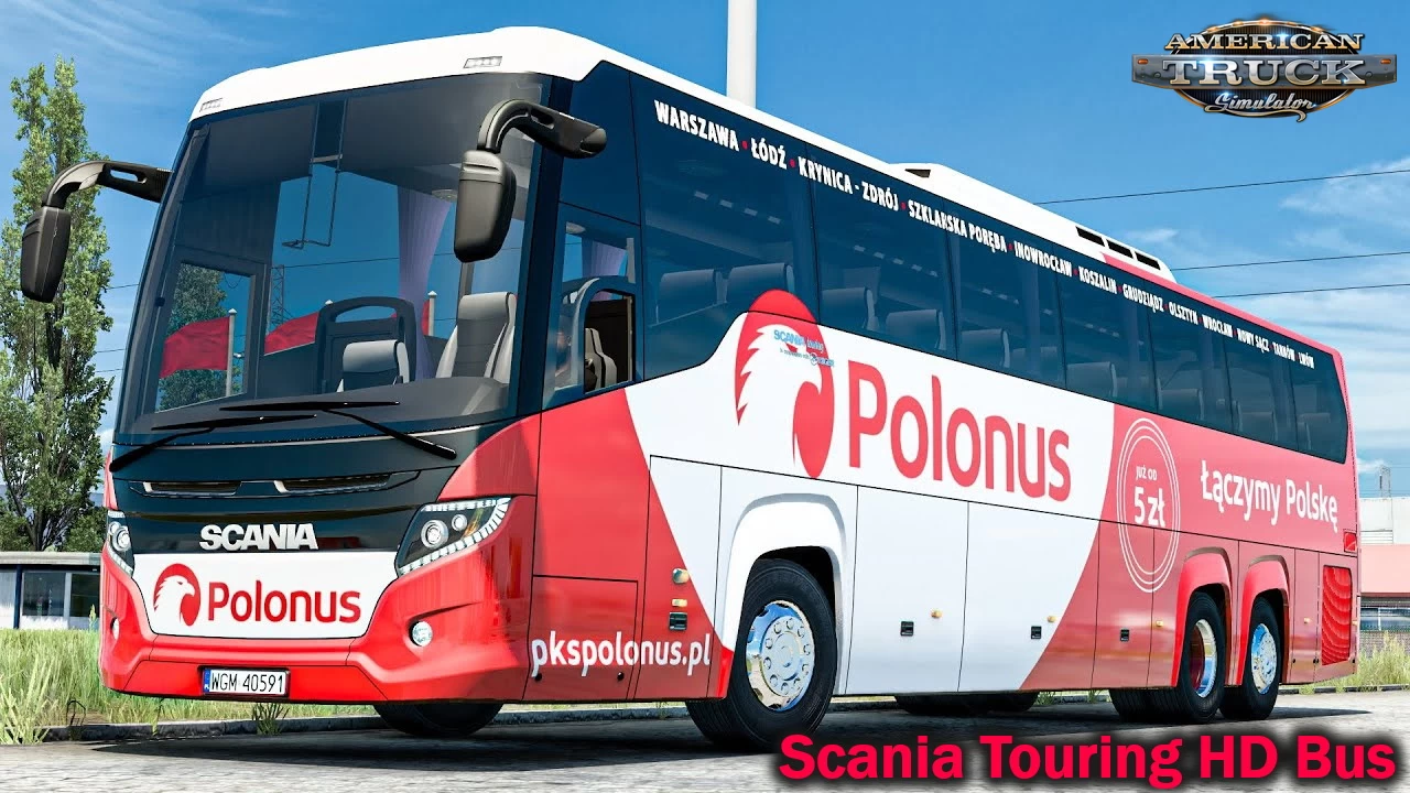 Scania Touring HD Bus + Interior v2.4 (1.50.x) for ATS