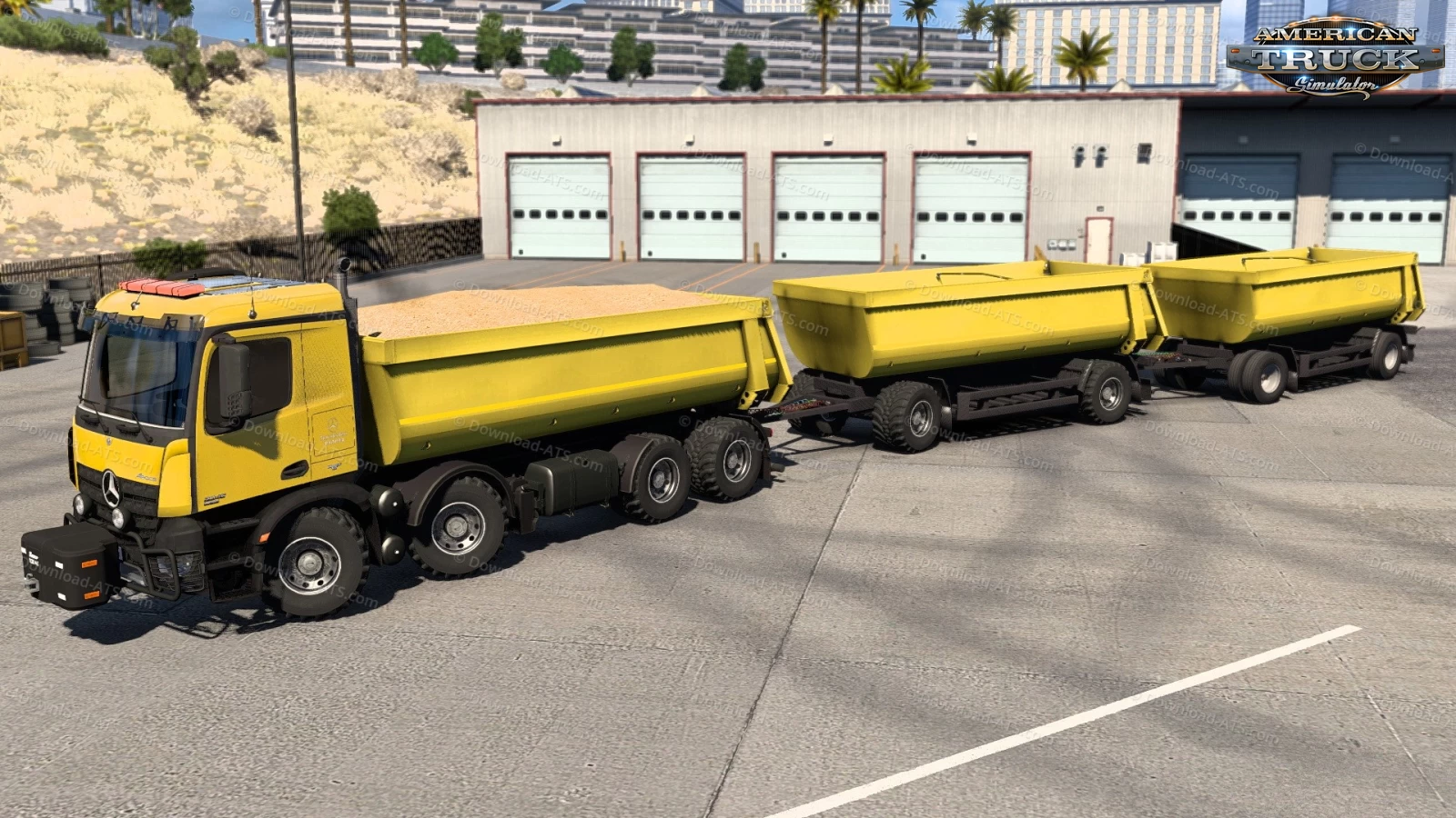 Mercedes Benz Arocs Agrar + Kipper Trailer v4.0 (1.55.x) for ATS