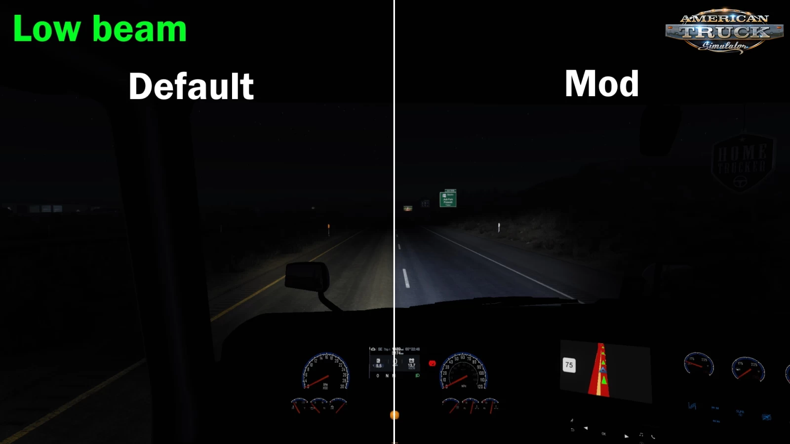 Improved headlight for SCS Trucks v1.01 (1.49.x) for ATS