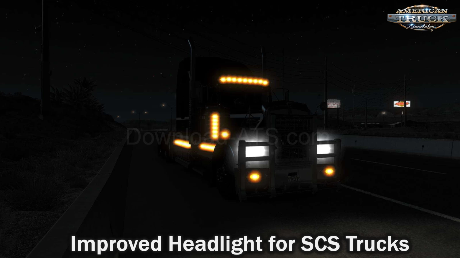 Improved headlight for SCS Trucks v1.01 (1.49.x) for ATS