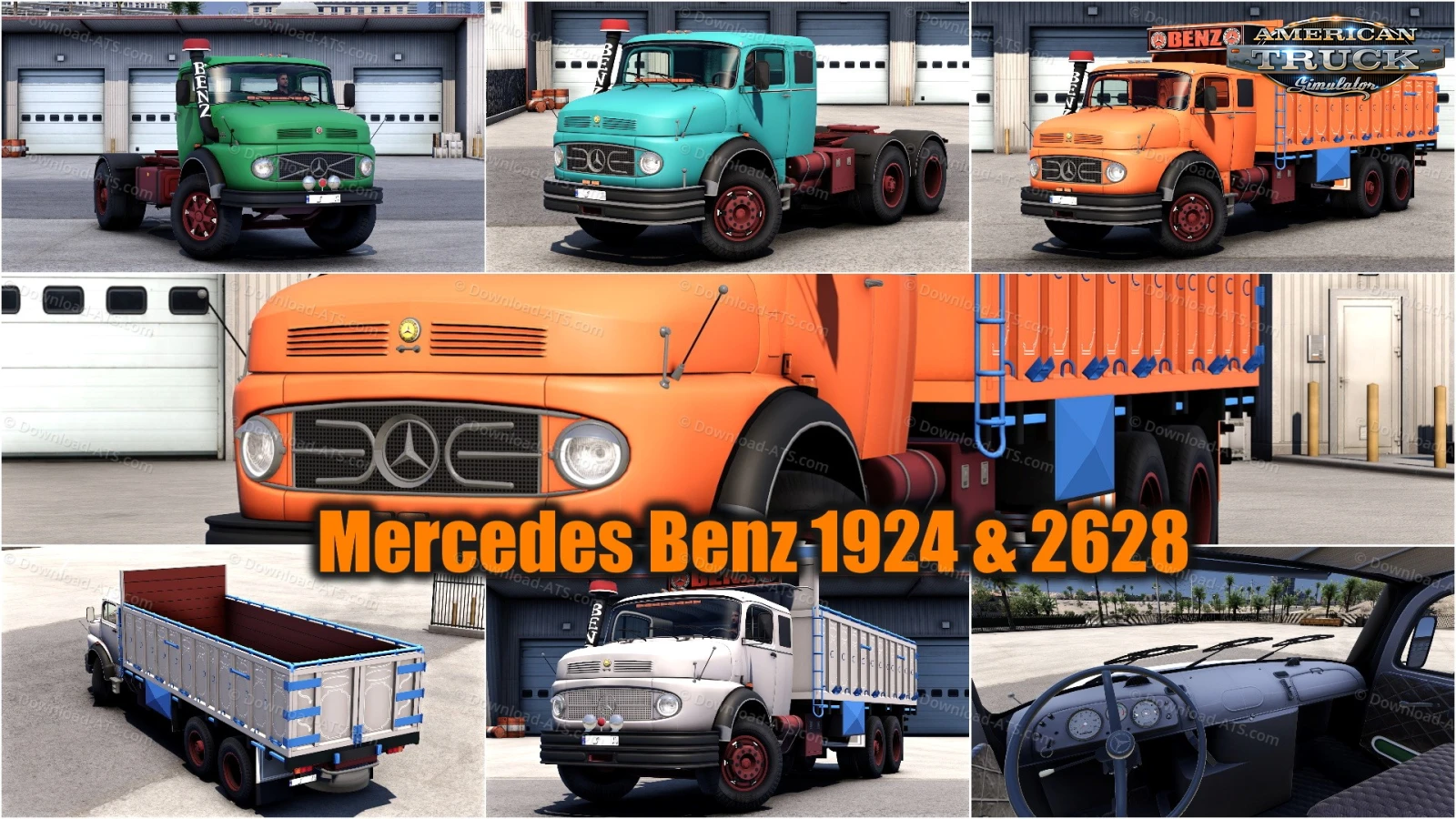 Mercedes Benz 1924 & 2628 + Interior v2.0 (1.55.x) for ATS