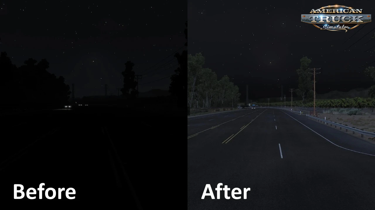Brighter Nights Mod v1.2 (1.56.x) for ATS
