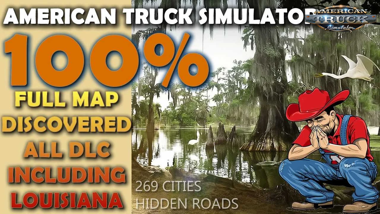 100% Opened Map With all DLCs v1.57 (1.57.x) for ATS