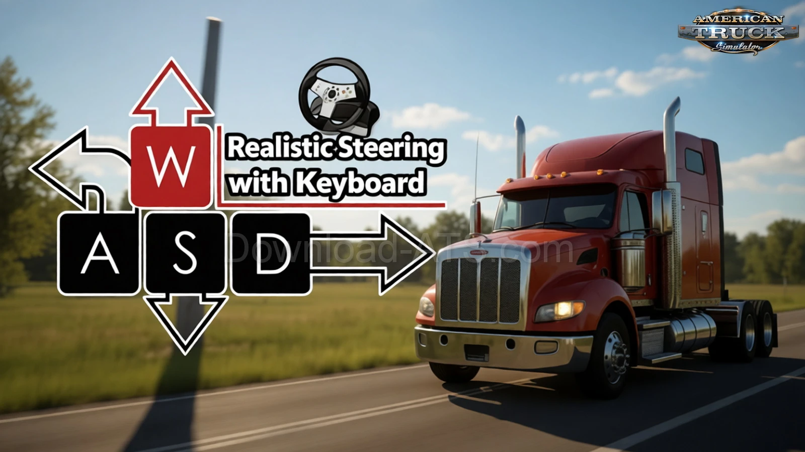 Realistic Steering with Keyboard v3.1.18 (1.58.x) for ATS
