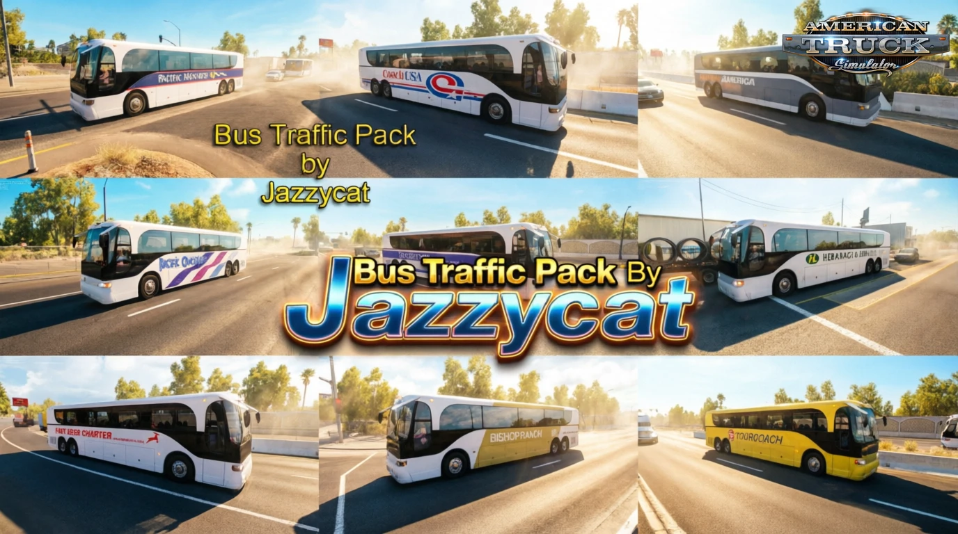 Bus Traffic Pack v1.4.23 By Jazzycat (1.58.x) for ATS