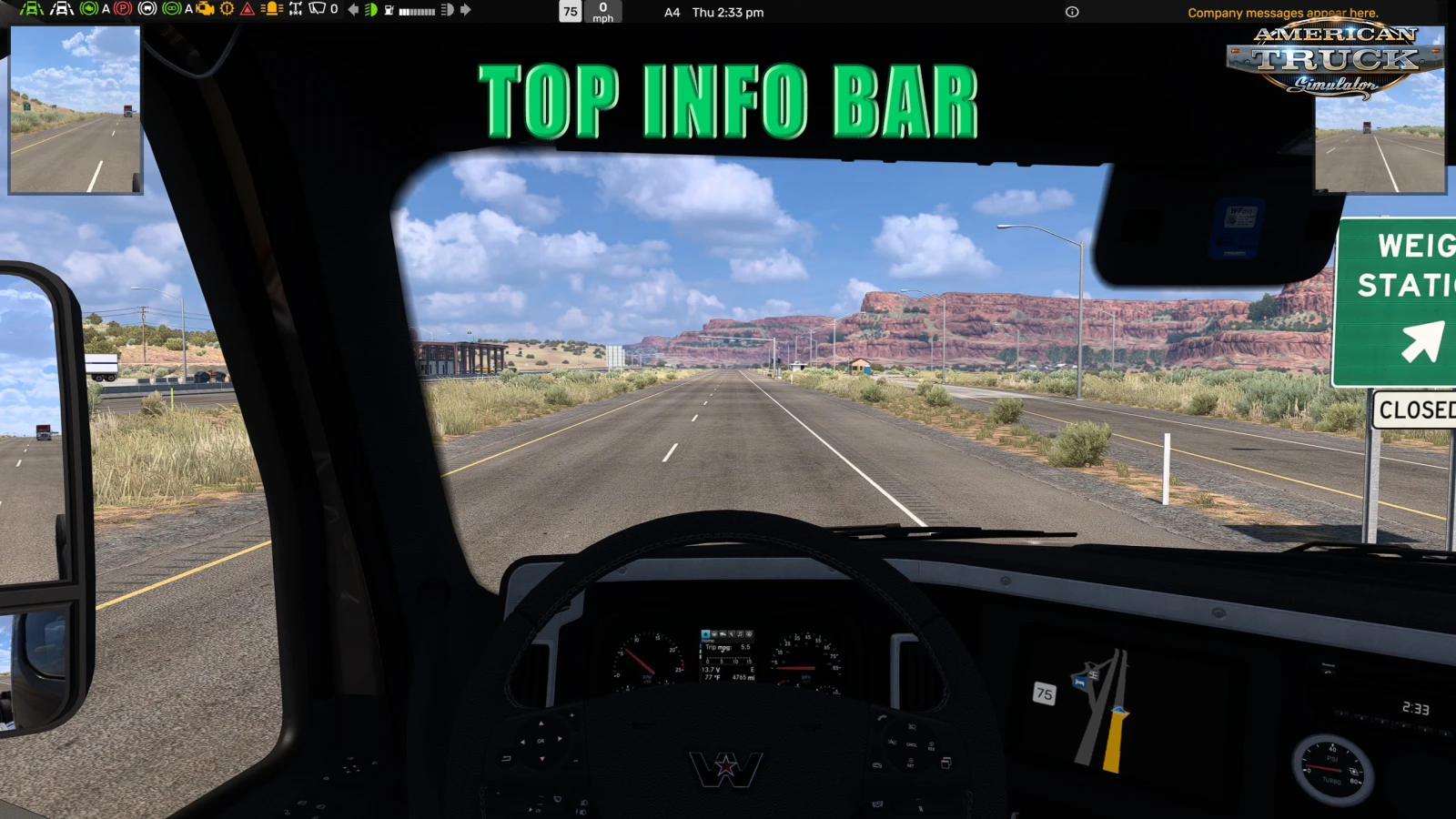 Top + Bottom Info Bar v1.2 (1.58.x) for ATS