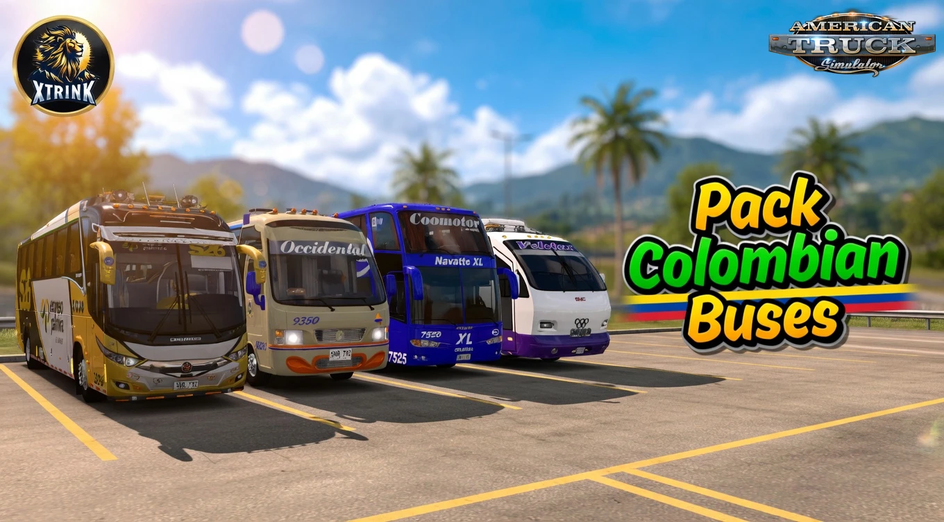 Pack Colombian Buses v1.58 (1.58.x) for ATS
