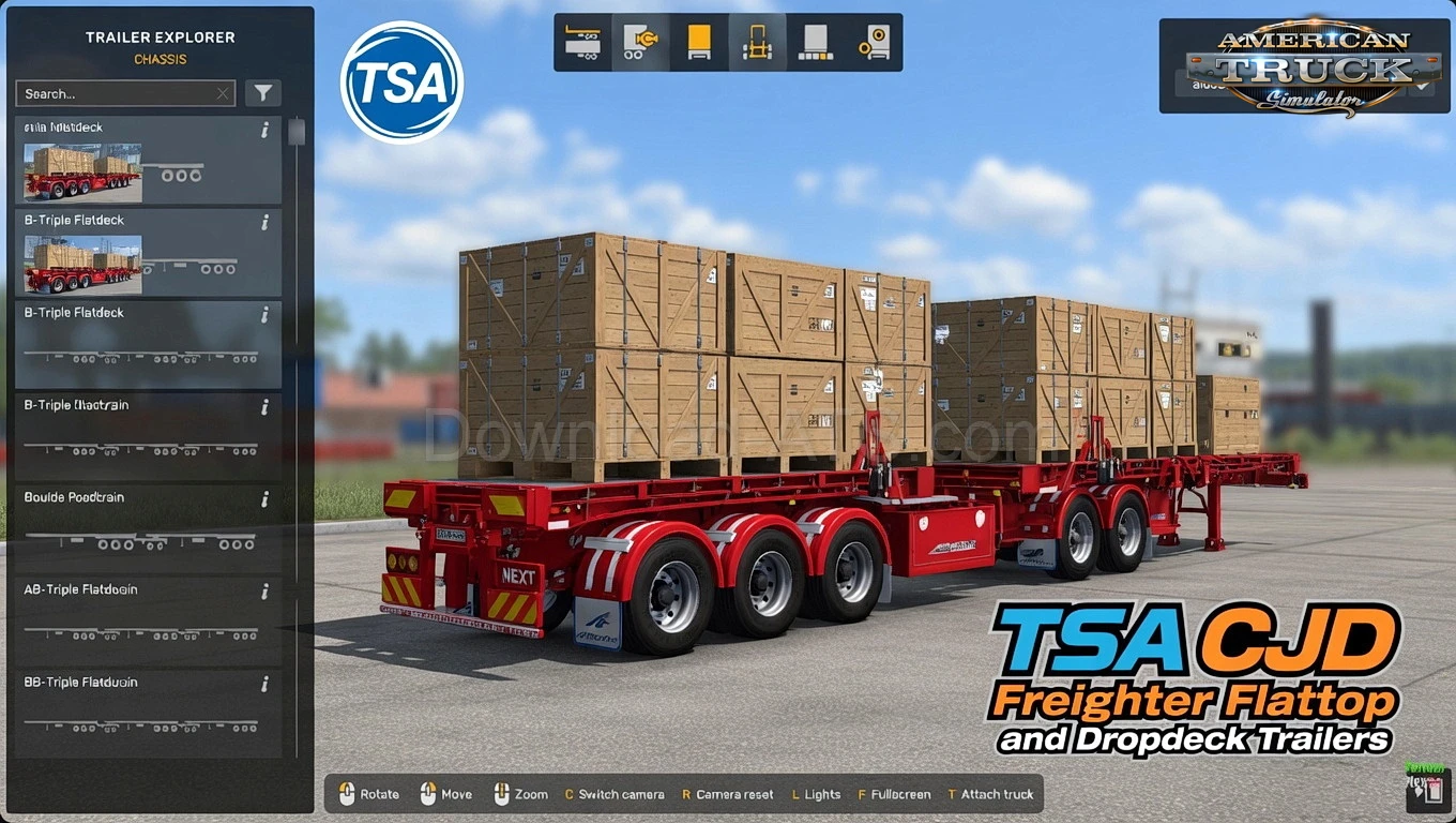 TSA CJD Freighter Flattop and Dropdeck Trailers v1.1 (1.58.x)