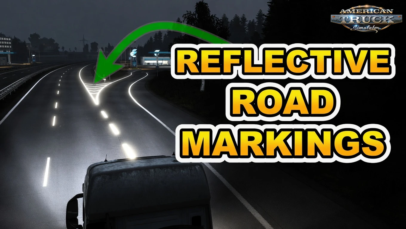 Reflective Road Markings v6.1 (1.59.x) for ATS