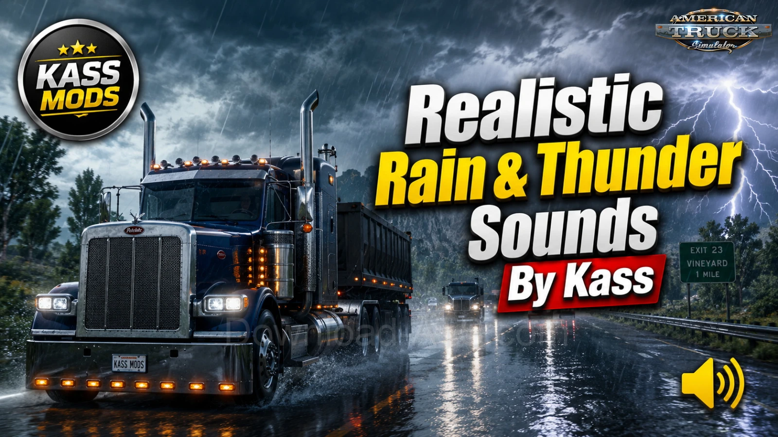 Realistic Rain & Water & Thunder Sounds v9.6 (1.59.x) for ATS
