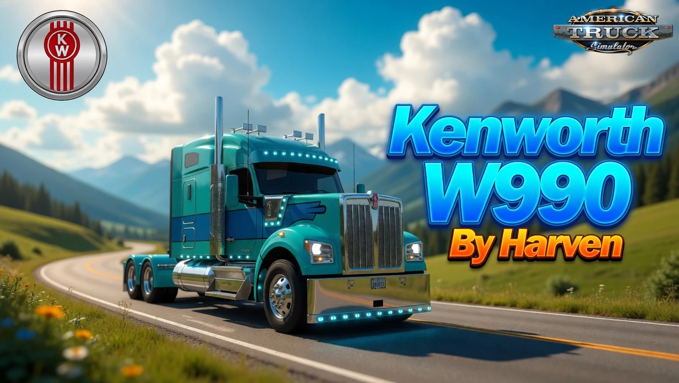 Kenworth W990 + Interior v1.5.0 Edited by Harven (1.59.x)
