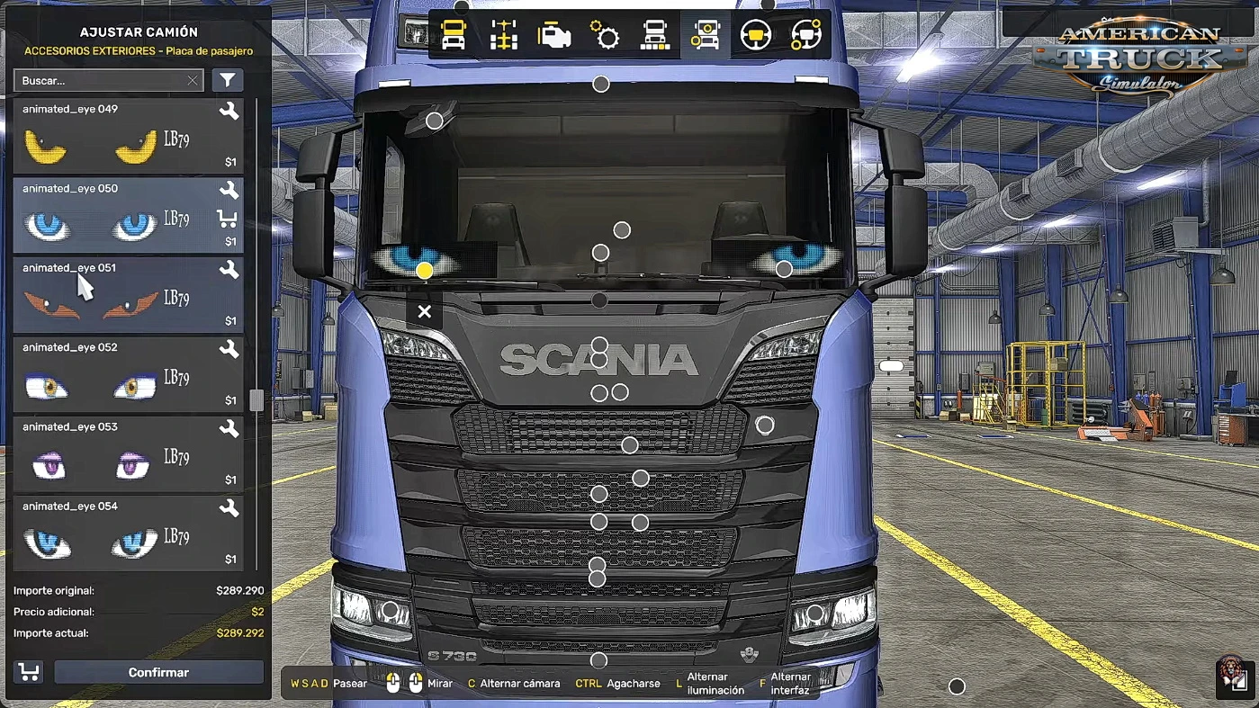 Animated LED Window Eyes Pack v1.0 (1.59.x) for ATS