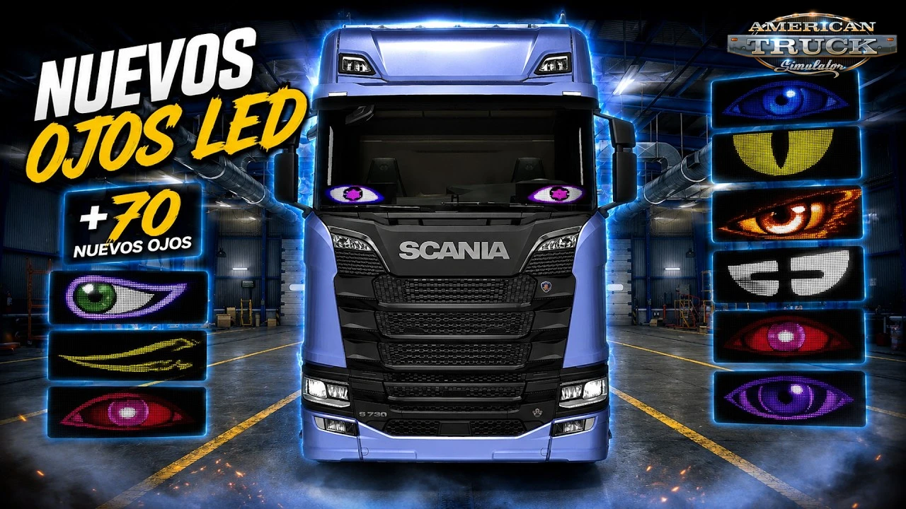 Animated LED Window Eyes Pack v1.0 (1.59.x) for ATS