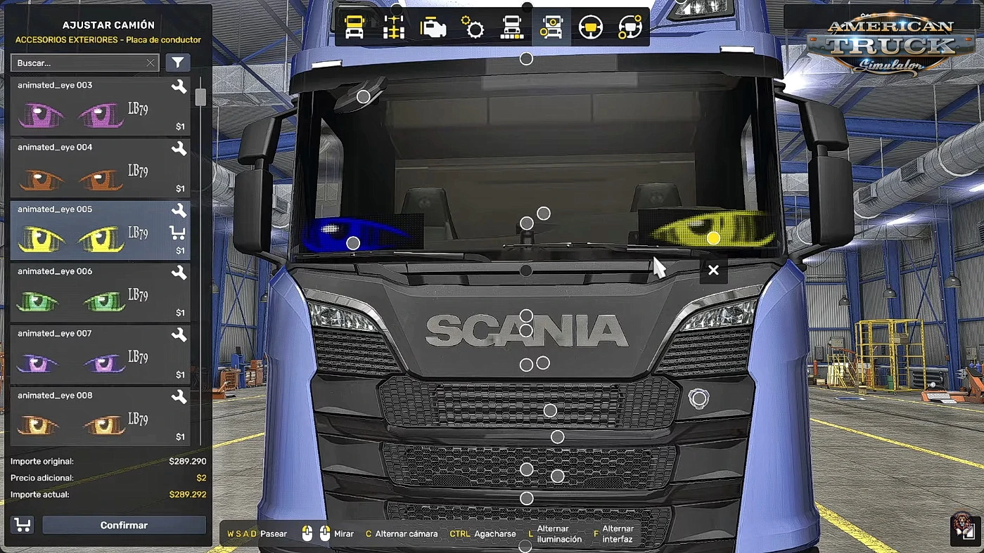 Animated LED Window Eyes Pack v1.0 (1.59.x) for ATS