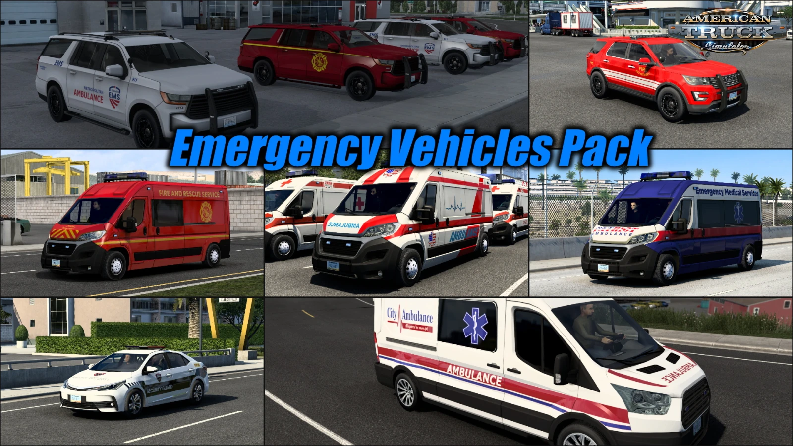 Emergency Vehicles Pack v1.3.1 (1.59.x) for ATS
