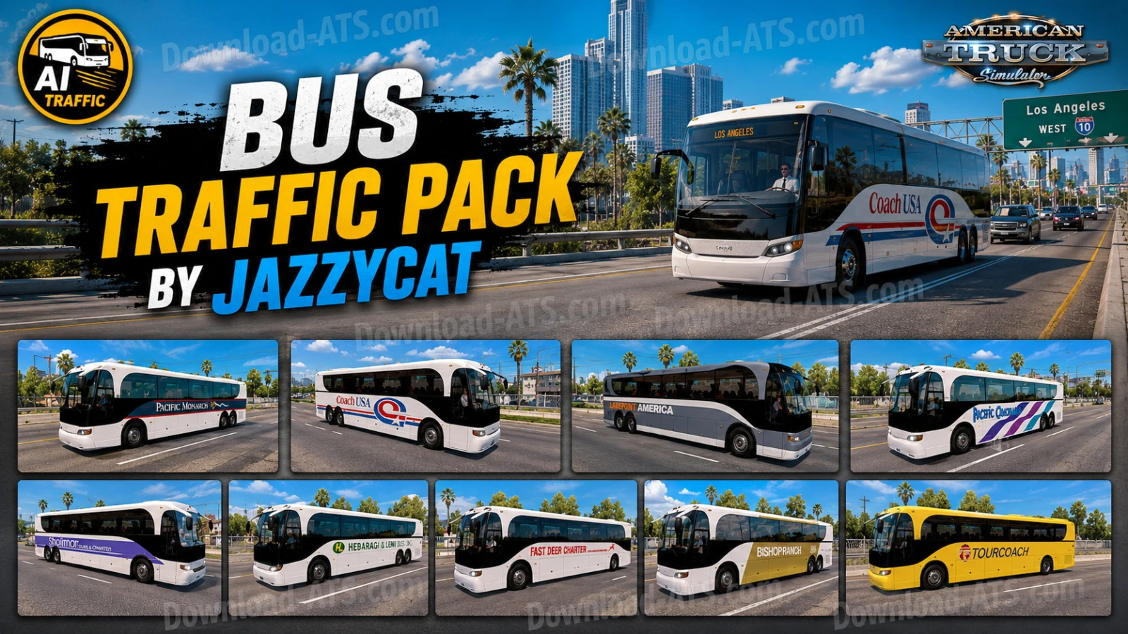 Bus Traffic Pack v1.4.25 By Jazzycat (1.60.x) for ATS