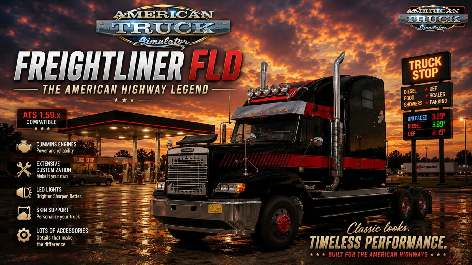 Freightliner FLD v2.0 By CyrusTheVirus (1.60.x) for ATS