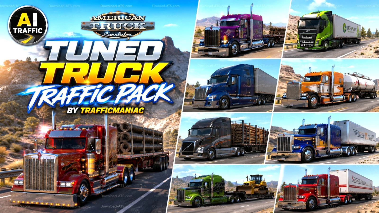 Tuned Truck Traffic Pack v3.3.12 by Trafficmaniac (1.60.x)