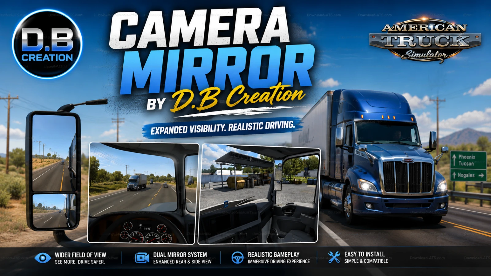 Camera Mirror v1.60 By D.B Creation (1.60.x) for ATS