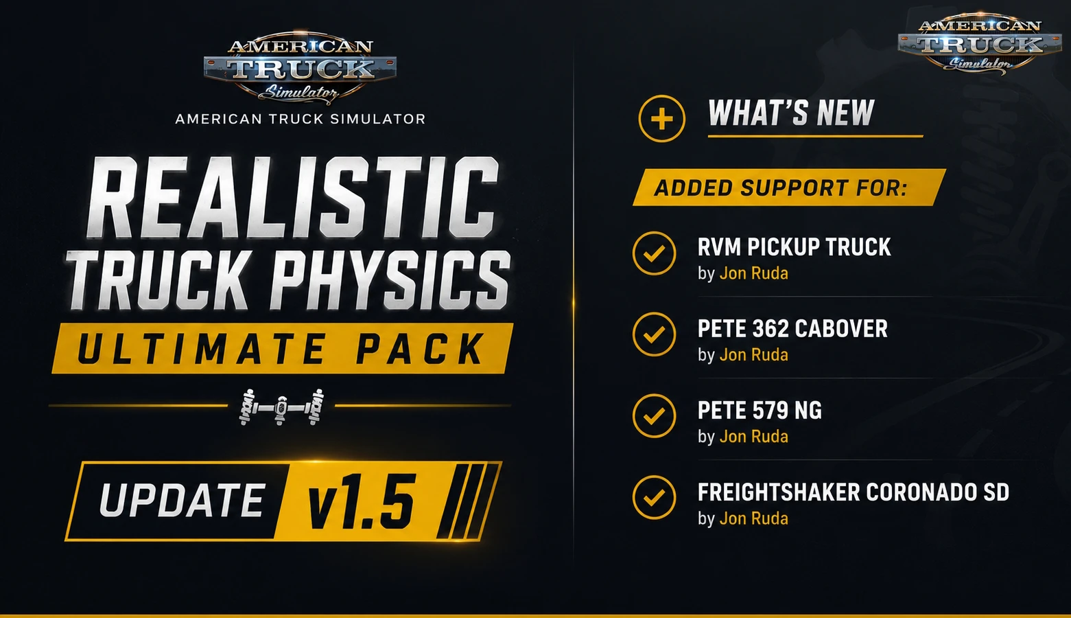 Realistic Truck Physics Ultimate Pack v1.5 (1.60.x) for ATS