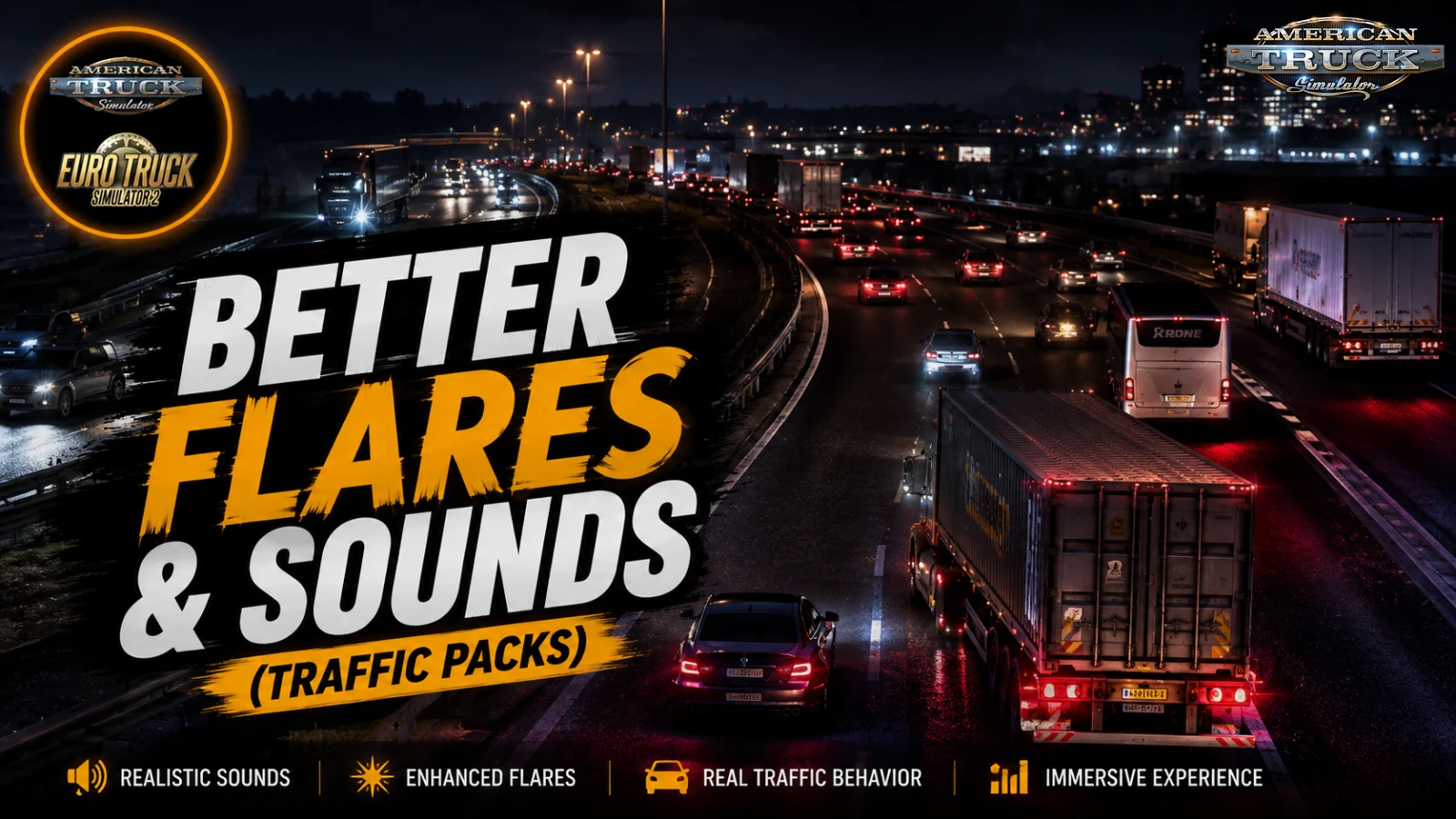 Better Flares & Sounds (Traffic Packs) v1.60 (1.60.x) for ATS