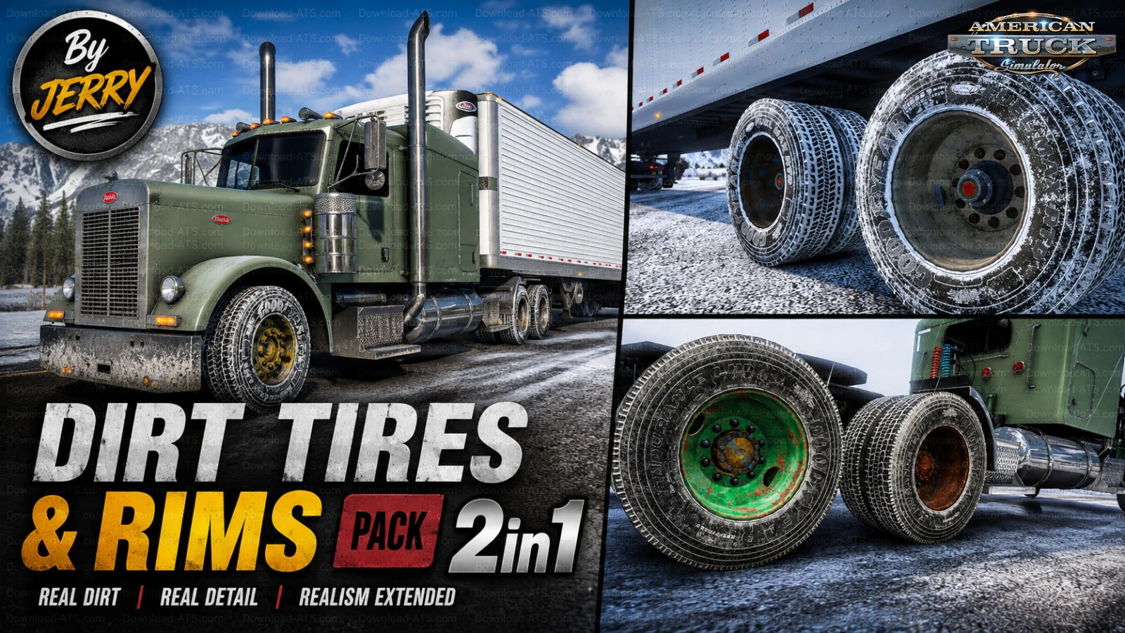 Dirt Tires and Rims Pack 2in1 v1.04 (1.60.x) for ATS