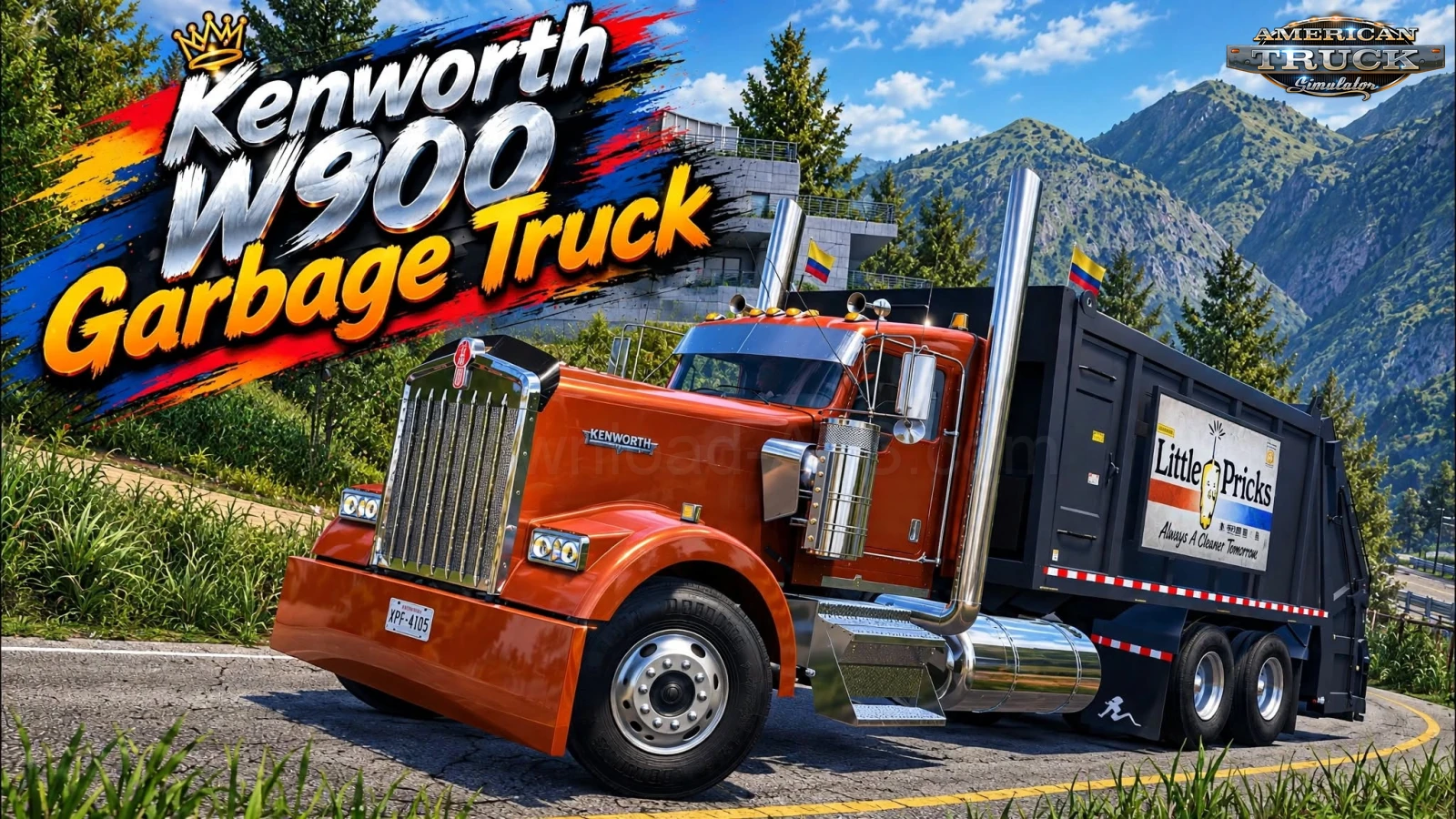 Kenworth W900 Garbage Truck v1.60 (1.60.x) for ATS