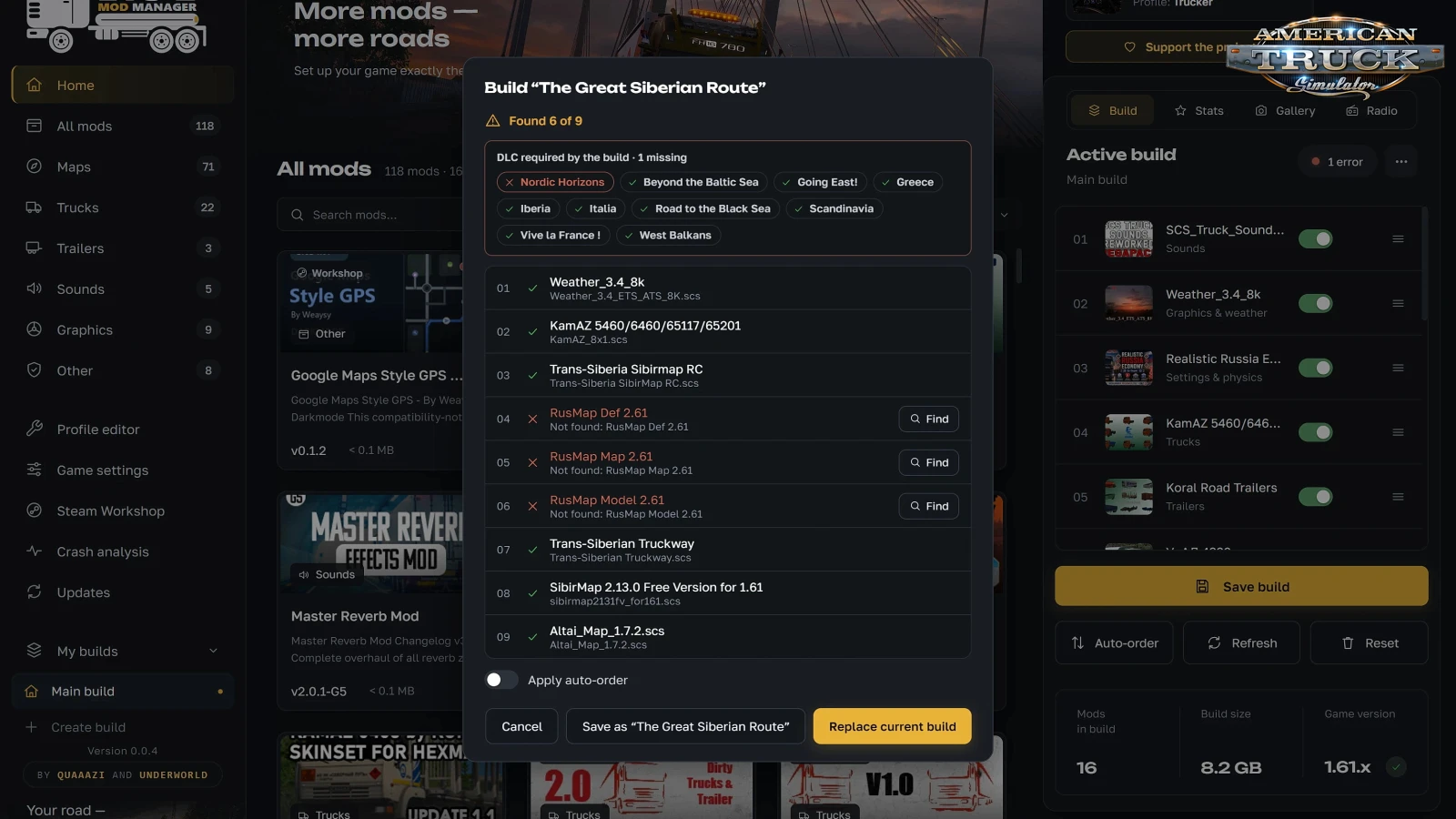 ETS2 + ATS Mod Manager v0.0.5 (1.61.x) thumbnail 8
